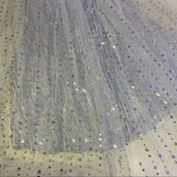 Frozen Elsa Sparkly Costume Dress long cape - Picture 8 of 12